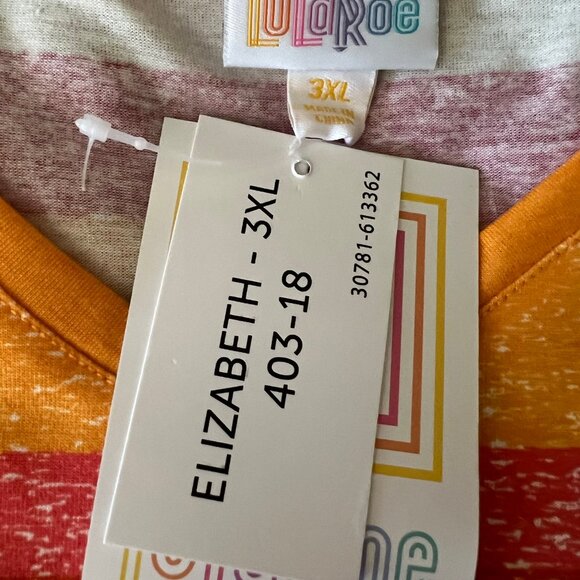LuLaRoe 'ELIZABETH' Top 3X NWT - Picture 2 of 4